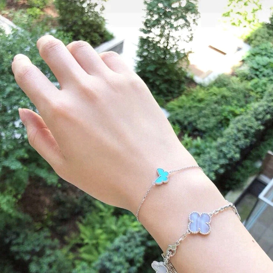 [Royal&Vicky]BUTTERFLY TURQUOISE BUTTERFLY BRACELET SILVER