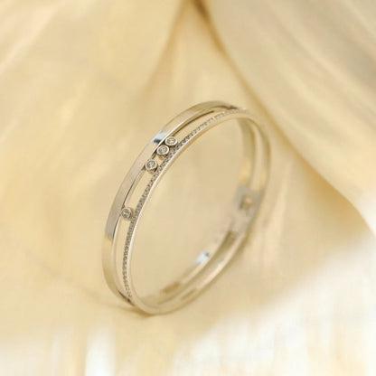 [Royal&Vicky]Move Romane Diamond Bangle Bracelet