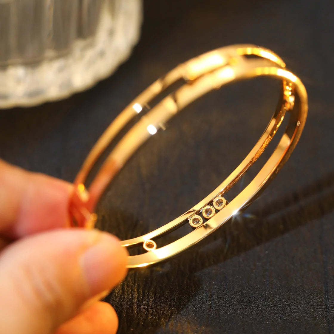 [Royal&Vicky]Move Romane Diamond Bangle Bracelet