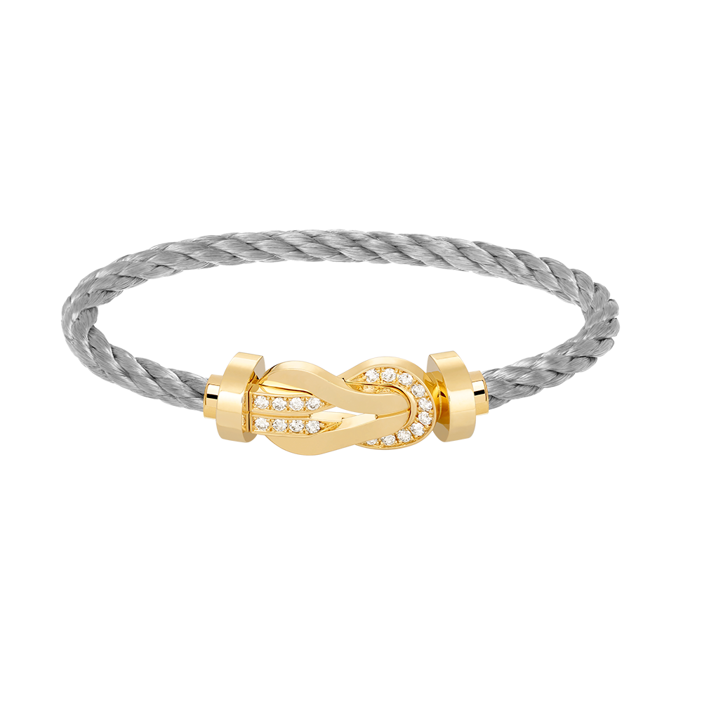 [Royal&Vicky]CHANCE LARGE 8 FIGURE BUCKLE HALF DIAMOND BRACELET GOLD