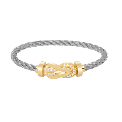 [Royal&Vicky]CHANCE LARGE 8 FIGURE BUCKLE HALF DIAMOND BRACELET GOLD