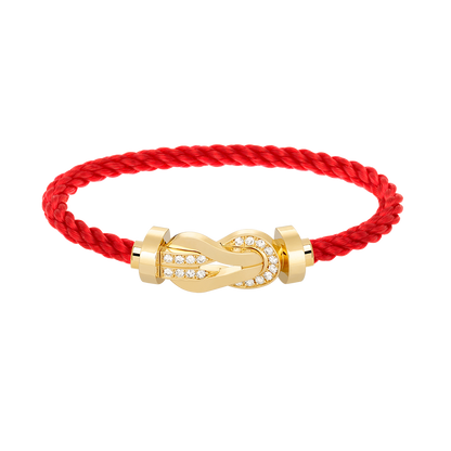 [Royal&Vicky]CHANCE LARGE 8 FIGURE BUCKLE HALF DIAMOND BRACELET GOLD