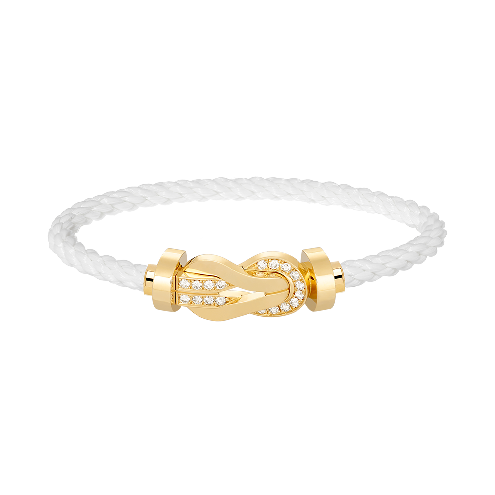 [Royal&Vicky]CHANCE LARGE 8 FIGURE BUCKLE HALF DIAMOND BRACELET GOLD