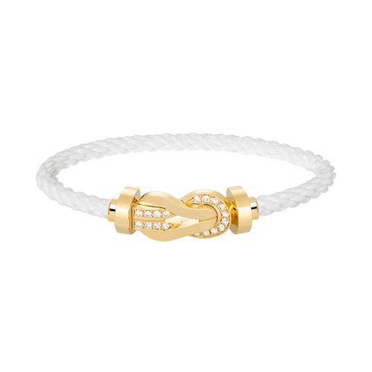 [Royal&Vicky]CHANCE LARGE 8 FIGURE BUCKLE HALF DIAMOND BRACELET GOLD