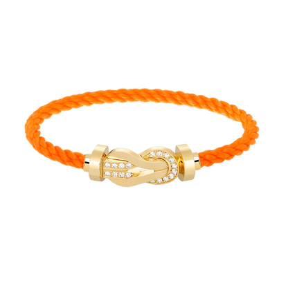 [Royal&Vicky]CHANCE LARGE 8 FIGURE BUCKLE HALF DIAMOND BRACELET GOLD