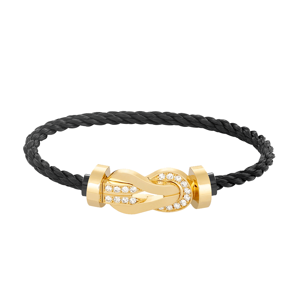 [Royal&Vicky]CHANCE LARGE 8 FIGURE BUCKLE HALF DIAMOND BRACELET GOLD
