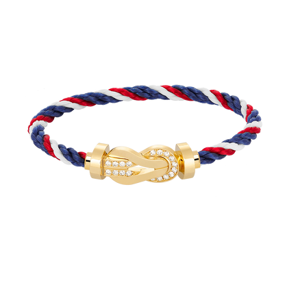 [Royal&Vicky]CHANCE LARGE 8 FIGURE BUCKLE HALF DIAMOND BRACELET GOLD