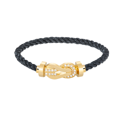[Royal&Vicky]CHANCE LARGE 8 FIGURE BUCKLE HALF DIAMOND BRACELET GOLD