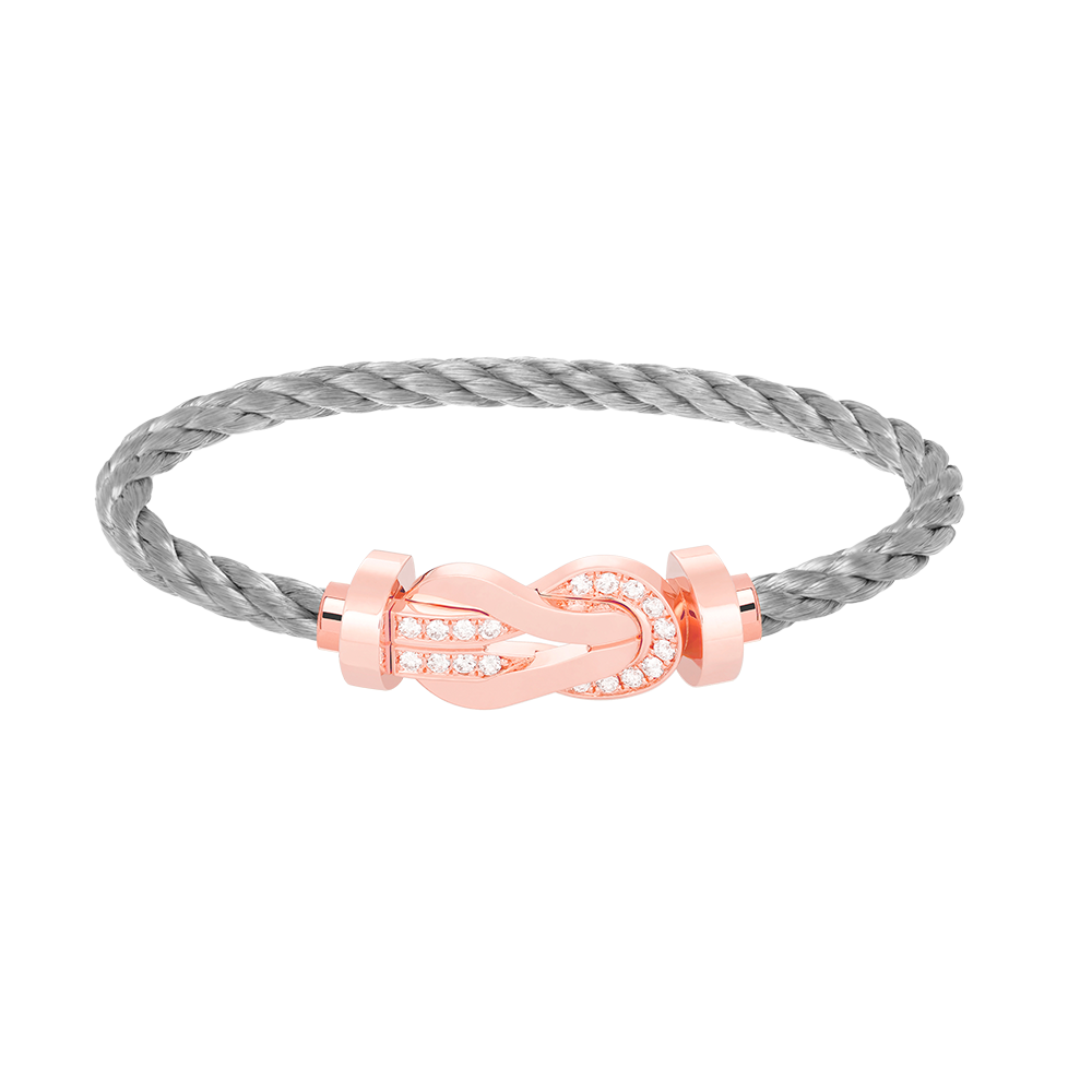 [Royal&Vicky]CHANCE LARGE 8 FIGURE BUCKLE HALF DIAMOND BRACELET ROSE GOLD