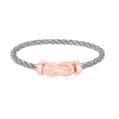 [Royal&Vicky]CHANCE LARGE 8 FIGURE BUCKLE HALF DIAMOND BRACELET ROSE GOLD
