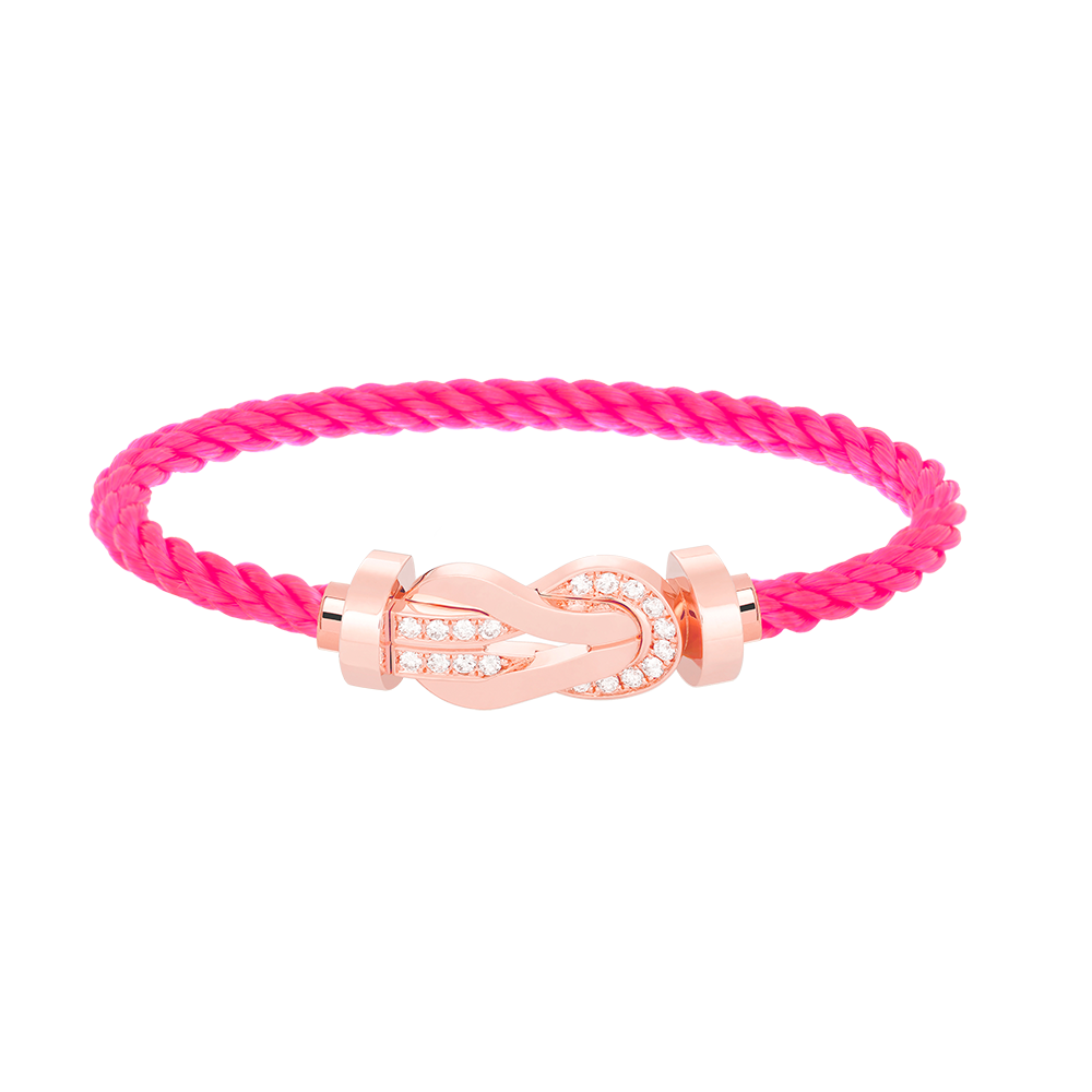 [Royal&Vicky]CHANCE LARGE 8 FIGURE BUCKLE HALF DIAMOND BRACELET ROSE GOLD
