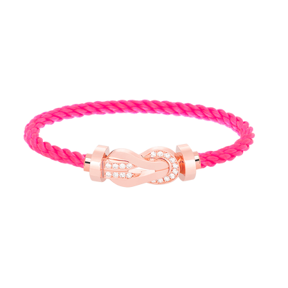 [Royal&Vicky]CHANCE LARGE 8 FIGURE BUCKLE HALF DIAMOND BRACELET ROSE GOLD