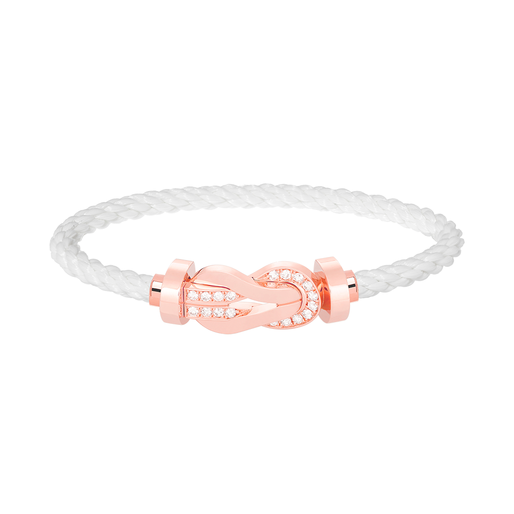 [Royal&Vicky]CHANCE LARGE 8 FIGURE BUCKLE HALF DIAMOND BRACELET ROSE GOLD