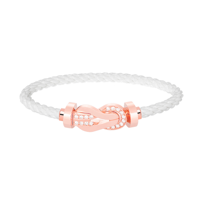 [Royal&Vicky]CHANCE LARGE 8 FIGURE BUCKLE HALF DIAMOND BRACELET ROSE GOLD
