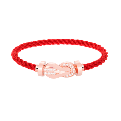 [Royal&Vicky]CHANCE LARGE 8 FIGURE BUCKLE HALF DIAMOND BRACELET ROSE GOLD