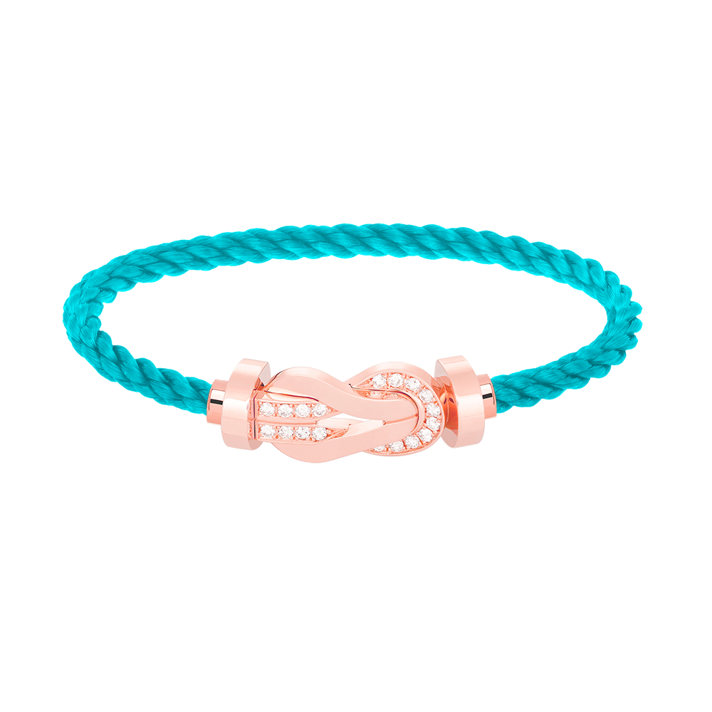 [Royal&Vicky]CHANCE LARGE 8 FIGURE BUCKLE HALF DIAMOND BRACELET ROSE GOLD