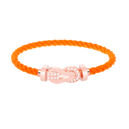 [Royal&Vicky]CHANCE LARGE 8 FIGURE BUCKLE HALF DIAMOND BRACELET ROSE GOLD