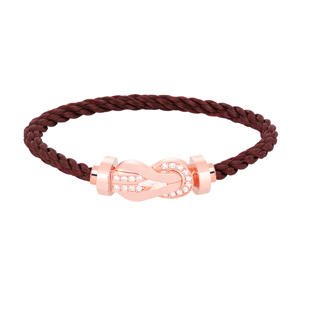 [Royal&Vicky]CHANCE LARGE 8 FIGURE BUCKLE HALF DIAMOND BRACELET ROSE GOLD