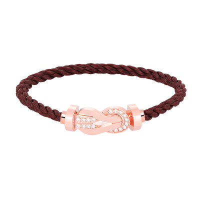 [Royal&Vicky]CHANCE LARGE 8 FIGURE BUCKLE HALF DIAMOND BRACELET ROSE GOLD
