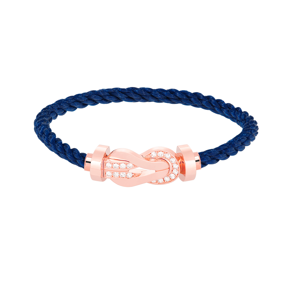 [Royal&Vicky]CHANCE LARGE 8 FIGURE BUCKLE HALF DIAMOND BRACELET ROSE GOLD