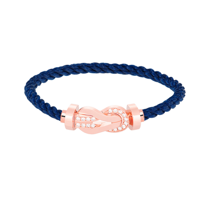 [Royal&Vicky]CHANCE LARGE 8 FIGURE BUCKLE HALF DIAMOND BRACELET ROSE GOLD