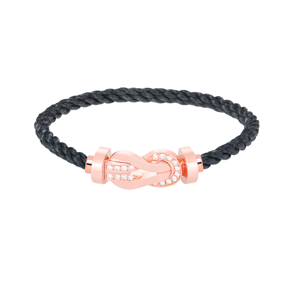 [Royal&Vicky]CHANCE LARGE 8 FIGURE BUCKLE HALF DIAMOND BRACELET ROSE GOLD