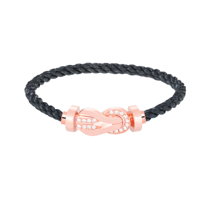 [Royal&Vicky]CHANCE LARGE 8 FIGURE BUCKLE HALF DIAMOND BRACELET ROSE GOLD
