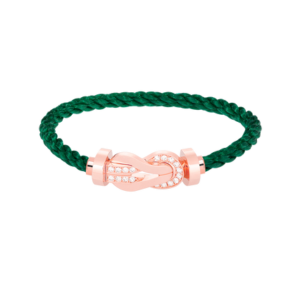 [Royal&Vicky]CHANCE LARGE 8 FIGURE BUCKLE HALF DIAMOND BRACELET ROSE GOLD