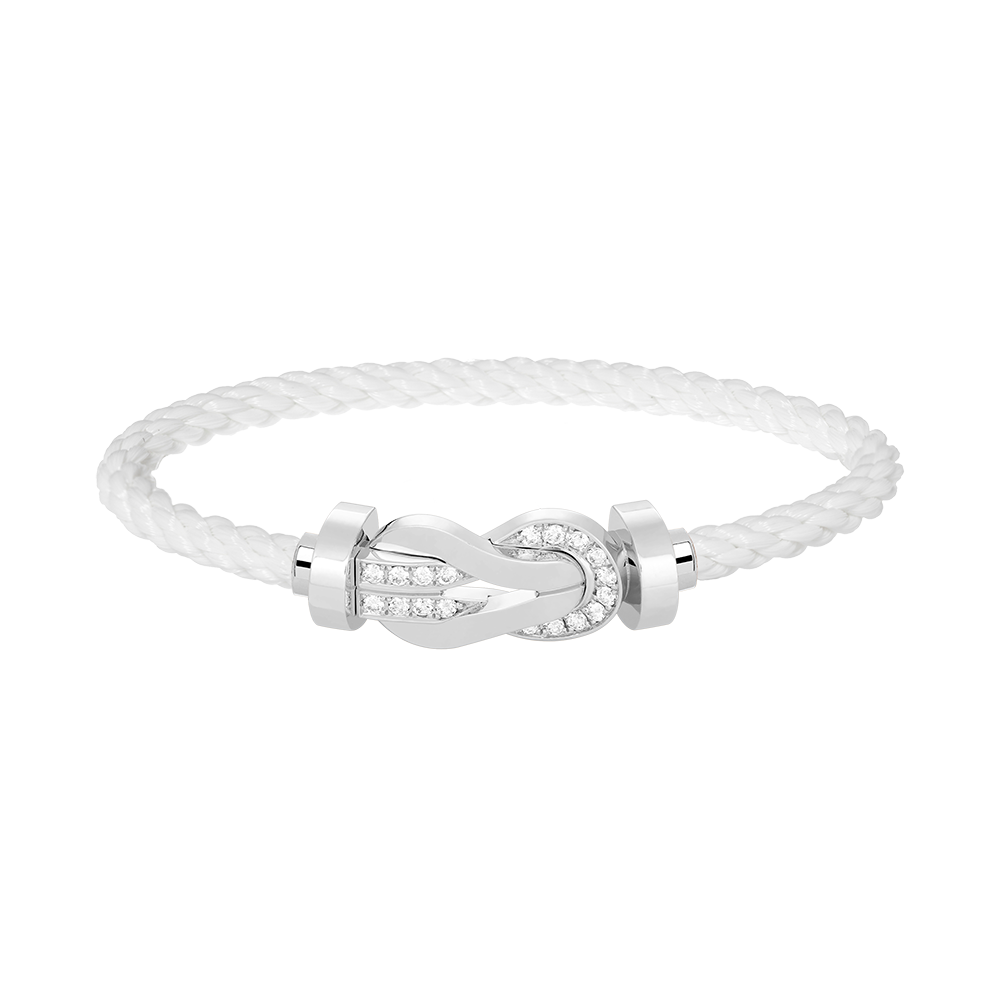 [Royal&Vicky]CHANCE LARGE 8 FIGURE BUCKLE HALF DIAMOND BRACELET SILVER