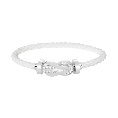 [Royal&Vicky]CHANCE LARGE 8 FIGURE BUCKLE HALF DIAMOND BRACELET SILVER