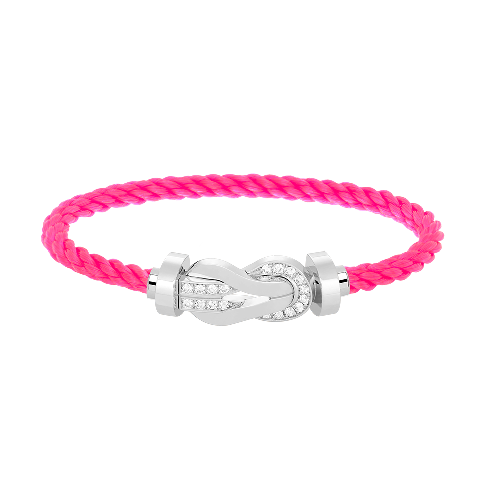 [Royal&Vicky]CHANCE LARGE 8 FIGURE BUCKLE HALF DIAMOND BRACELET SILVER