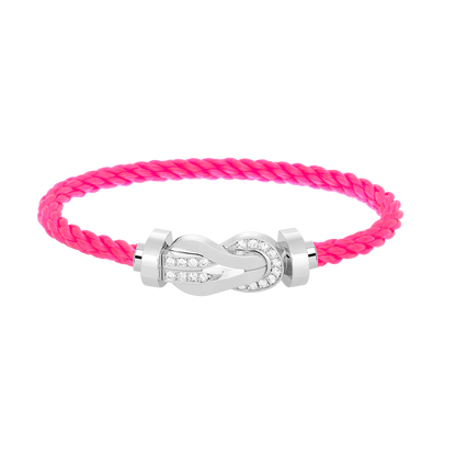 [Royal&Vicky]CHANCE LARGE 8 FIGURE BUCKLE HALF DIAMOND BRACELET SILVER