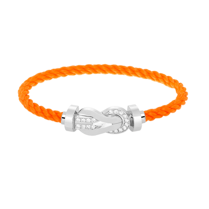 [Royal&Vicky]CHANCE LARGE 8 FIGURE BUCKLE HALF DIAMOND BRACELET SILVER