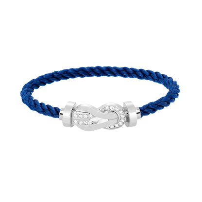 [Royal&Vicky]CHANCE LARGE 8 FIGURE BUCKLE HALF DIAMOND BRACELET SILVER