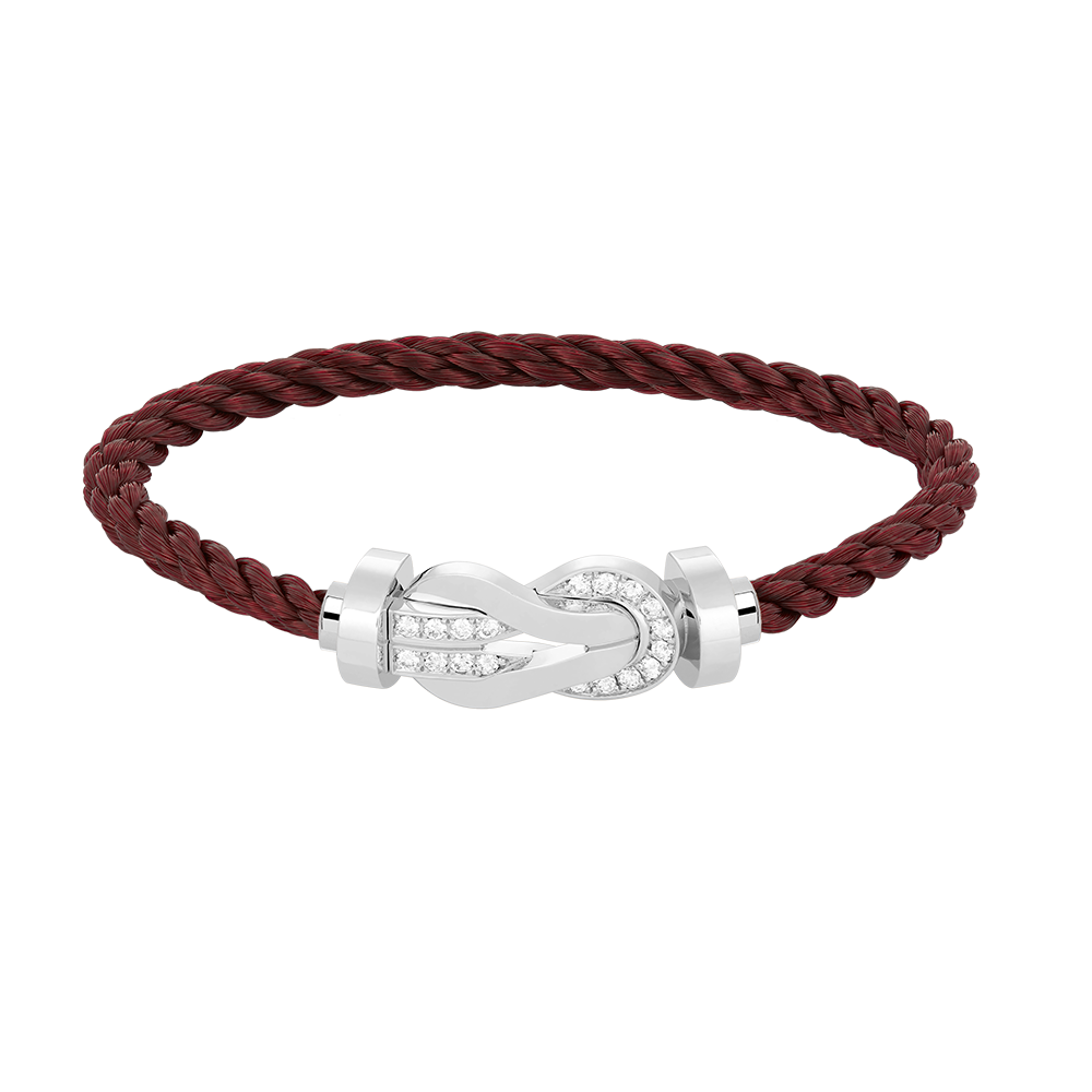 [Royal&Vicky]CHANCE LARGE 8 FIGURE BUCKLE HALF DIAMOND BRACELET SILVER