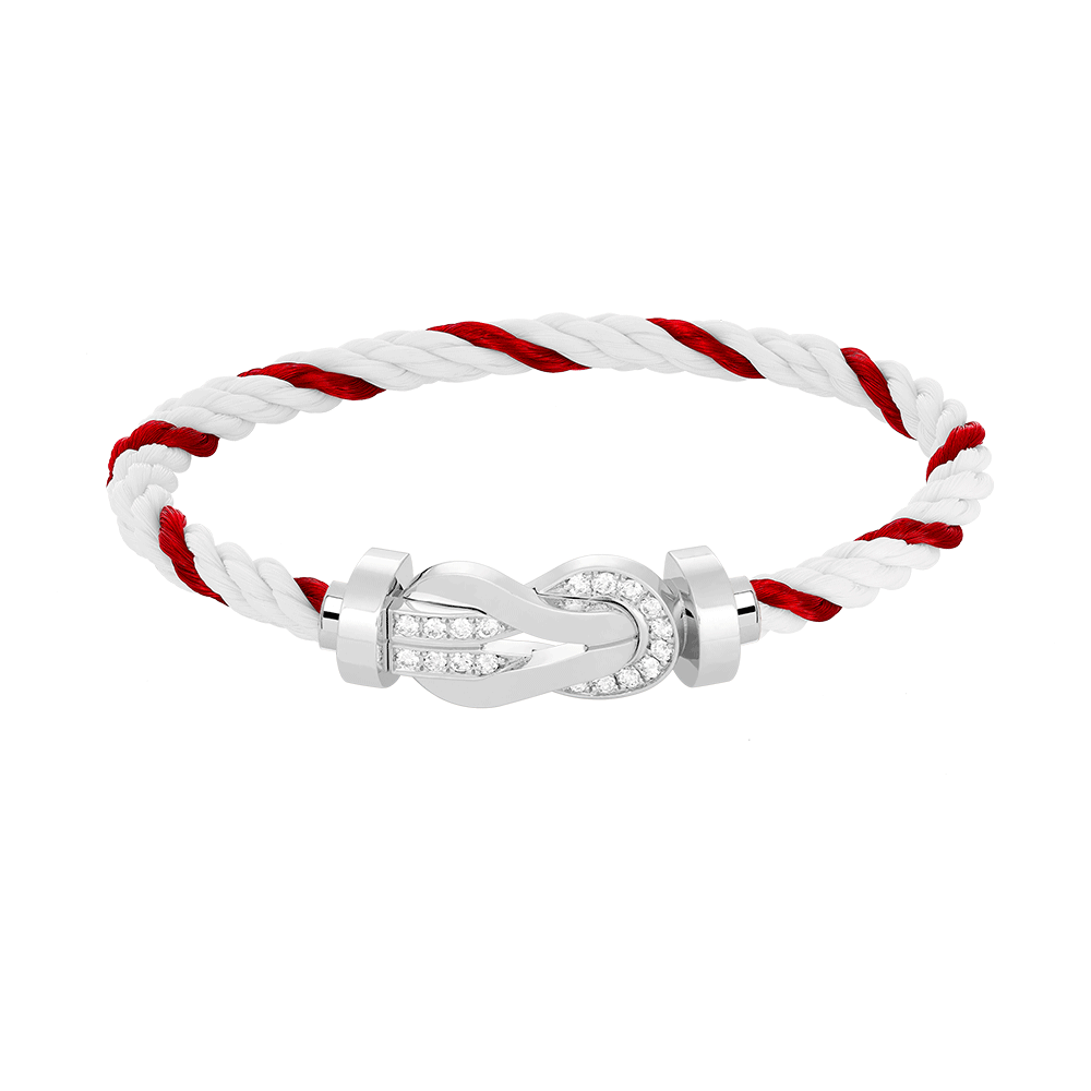 [Royal&Vicky]CHANCE LARGE 8 FIGURE BUCKLE HALF DIAMOND BRACELET SILVER