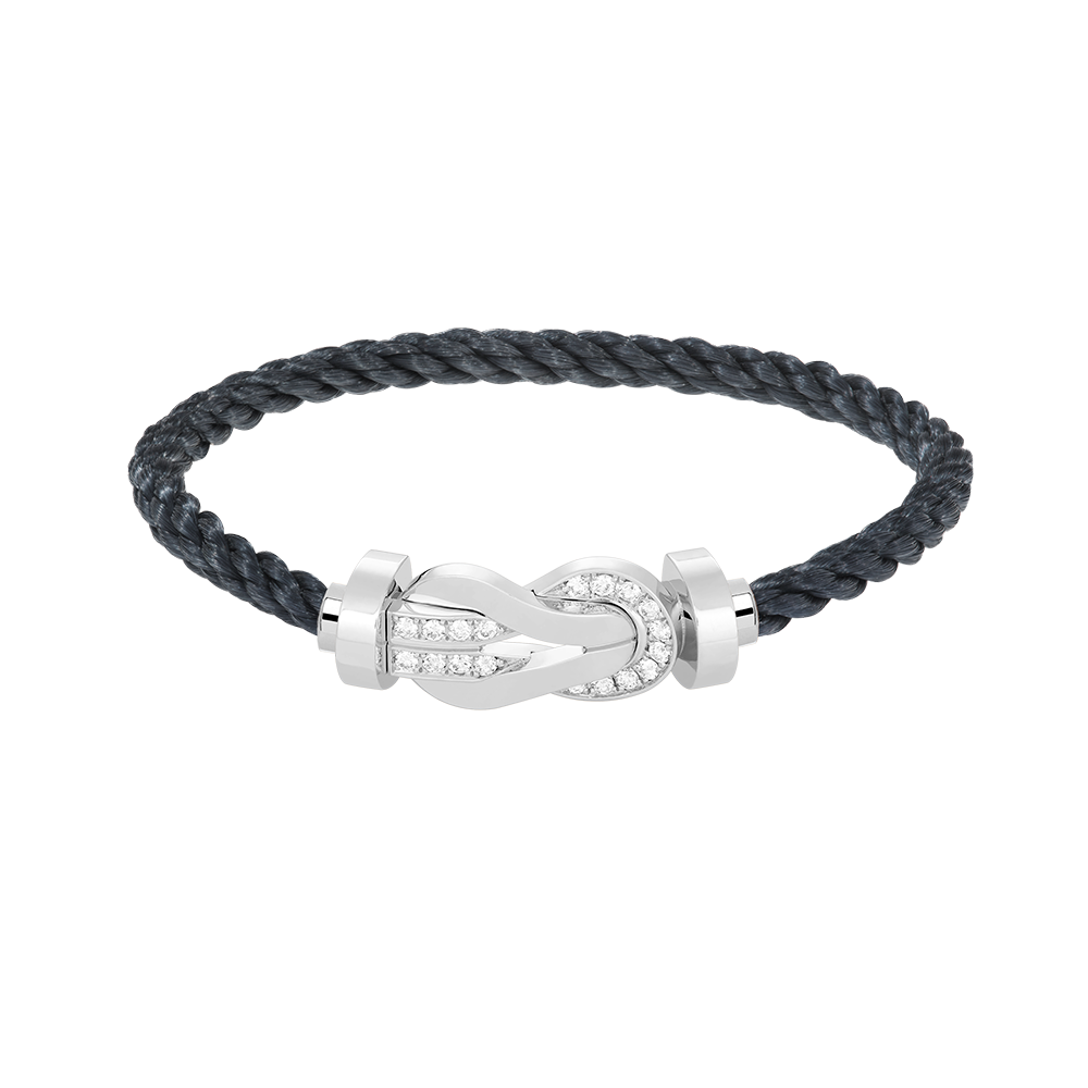 [Royal&Vicky]CHANCE LARGE 8 FIGURE BUCKLE HALF DIAMOND BRACELET SILVER