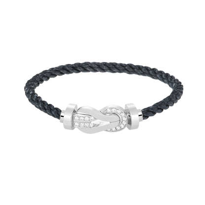 [Royal&Vicky]CHANCE LARGE 8 FIGURE BUCKLE HALF DIAMOND BRACELET SILVER