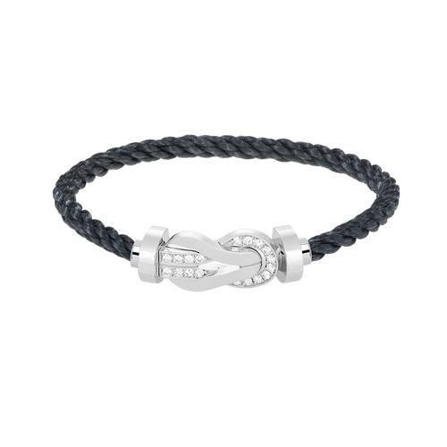 [Royal&Vicky]CHANCE LARGE 8 FIGURE BUCKLE HALF DIAMOND BRACELET SILVER