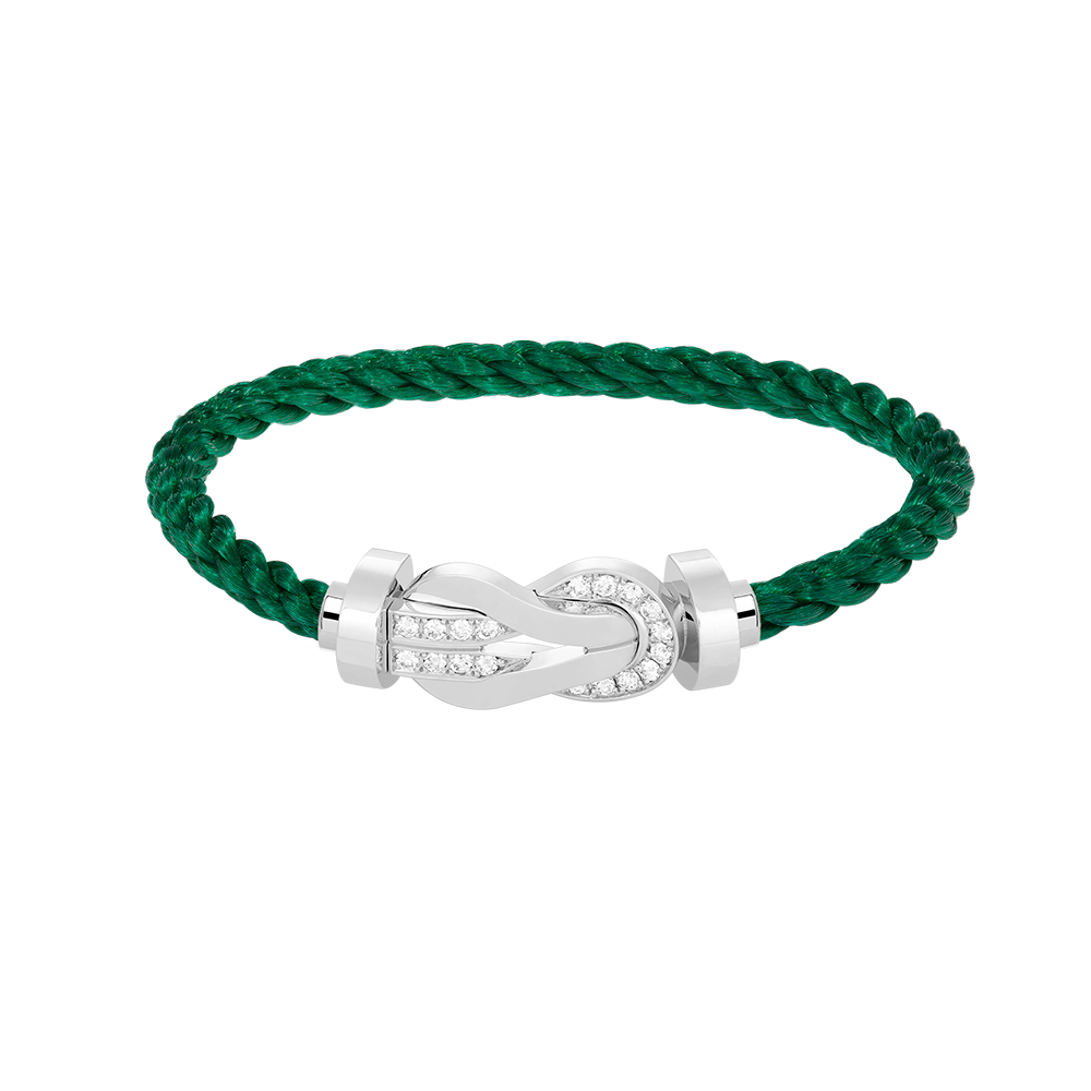 [Royal&Vicky]CHANCE LARGE 8 FIGURE BUCKLE HALF DIAMOND BRACELET SILVER