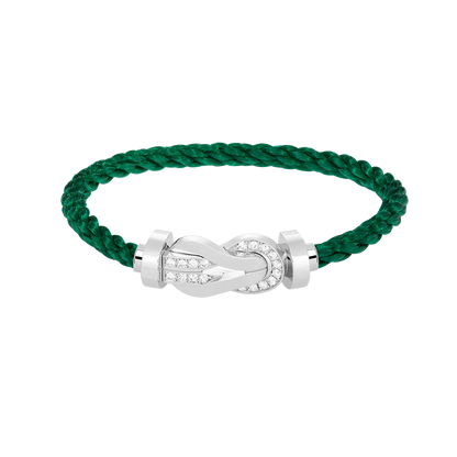 [Royal&Vicky]CHANCE LARGE 8 FIGURE BUCKLE HALF DIAMOND BRACELET SILVER