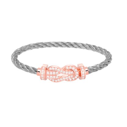 [Royal&Vicky]CHANCE LARGE 8 FIGURE BUCKLE FULL DIAMOND BRACELET ROSE GOLD