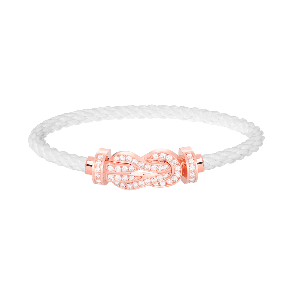 [Royal&Vicky]CHANCE LARGE 8 FIGURE BUCKLE FULL DIAMOND BRACELET ROSE GOLD