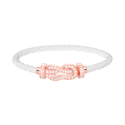 [Royal&Vicky]CHANCE LARGE 8 FIGURE BUCKLE FULL DIAMOND BRACELET ROSE GOLD