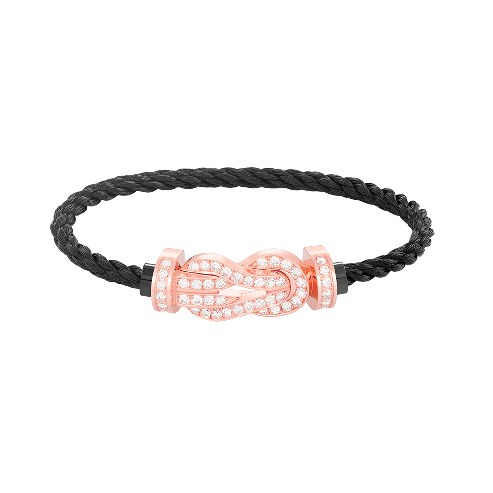 [Royal&Vicky]CHANCE LARGE 8 FIGURE BUCKLE FULL DIAMOND BRACELET ROSE GOLD