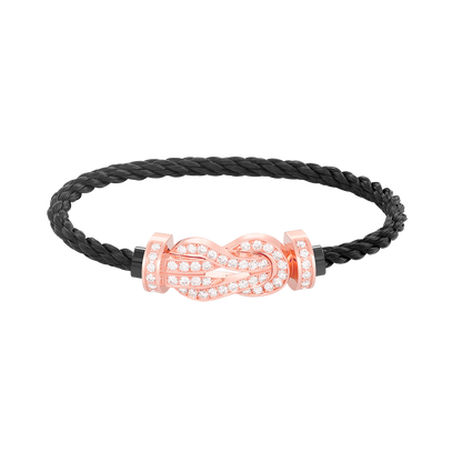 [Royal&Vicky]CHANCE LARGE 8 FIGURE BUCKLE FULL DIAMOND BRACELET ROSE GOLD