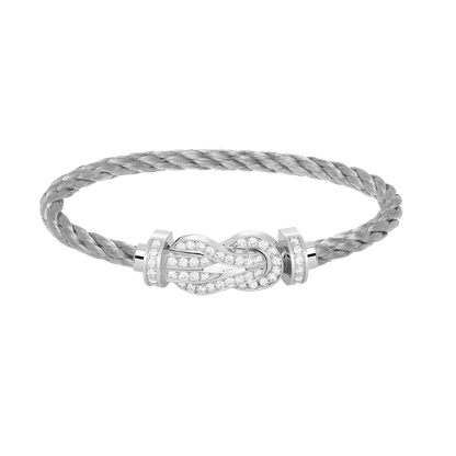[Royal&Vicky]CHANCE LARGE 8 FIGURE BUCKLE FULL DIAMOND BRACELET SILVER