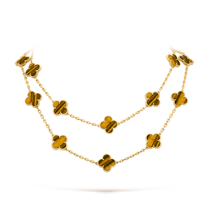 [Royal&Vicky]CLOVER 20 MOTIFS TIGER EYE ROSE GOLD