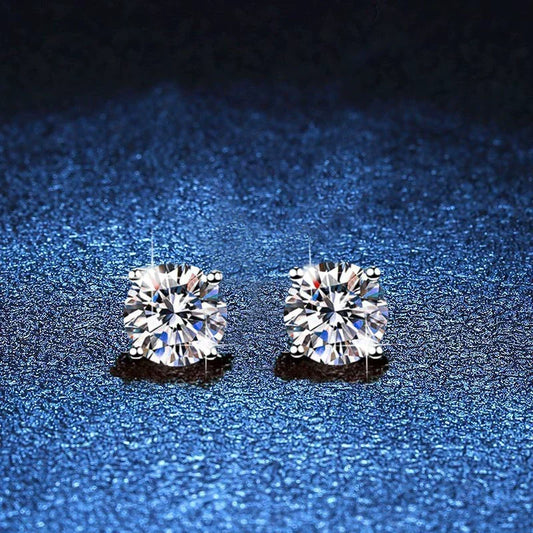 [Leaves]FOUR-PRONG MOISSANITE EARRINGS