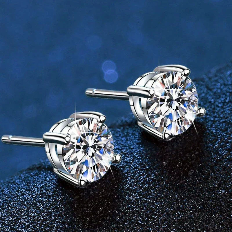 [Leaves]FOUR-PRONG MOISSANITE EARRINGS